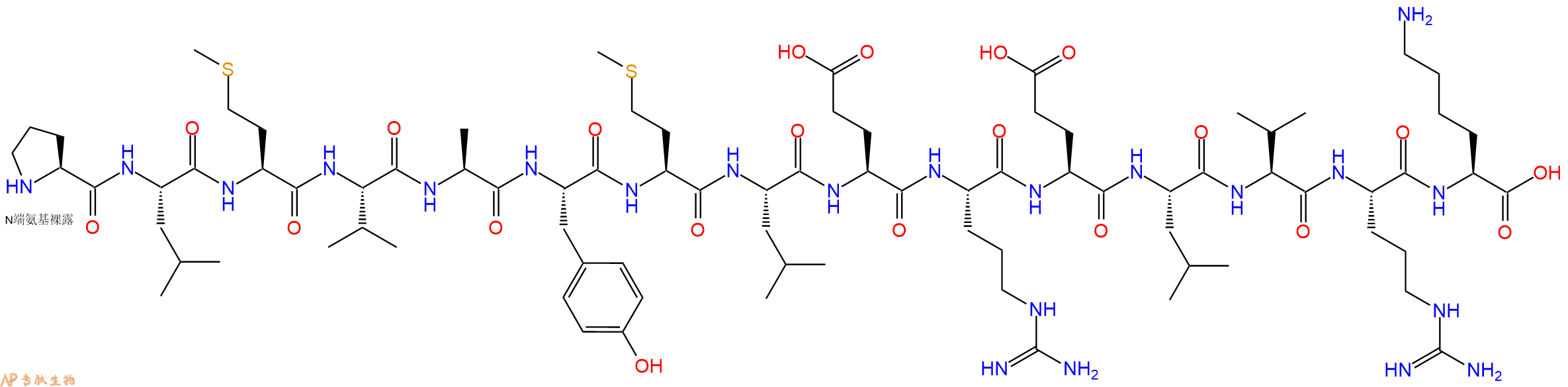 专肽生物产品H2N-Pro-Leu-Met-Val-Ala-Tyr-Met-Leu-Glu-Arg-Glu-Leu-Val-Arg-Lys-OH