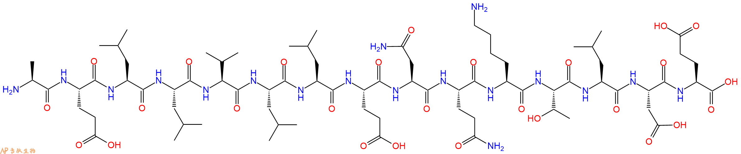 专肽生物产品H2N-Ala-Glu-Leu-Leu-Val-Leu-Leu-Glu-Asn-Gln-Lys-Thr-Leu-Asp-Glu-OH