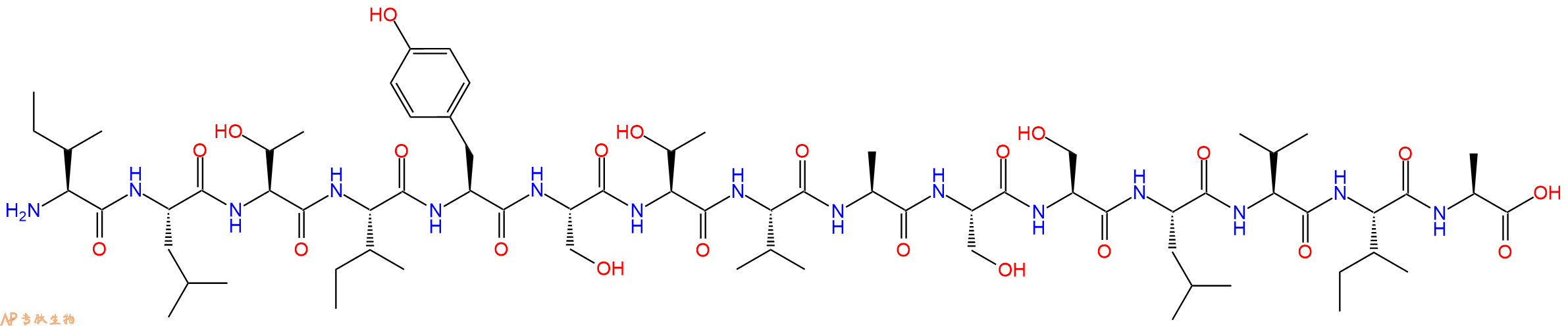 专肽生物产品H2N-Ile-Leu-Thr-Ile-Tyr-Ser-Thr-Val-Ala-Ser-Ser-Leu-Val-Ile-Ala-OH