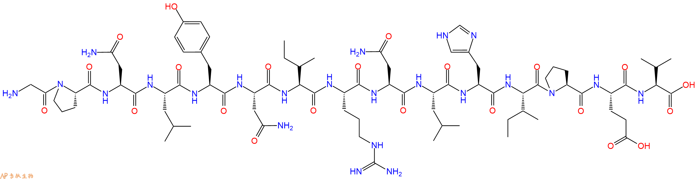 专肽生物产品H2N-Gly-Pro-Asn-Leu-Tyr-Asn-Ile-Arg-Asn-Leu-His-Ile-Pro-Glu-Val-OH