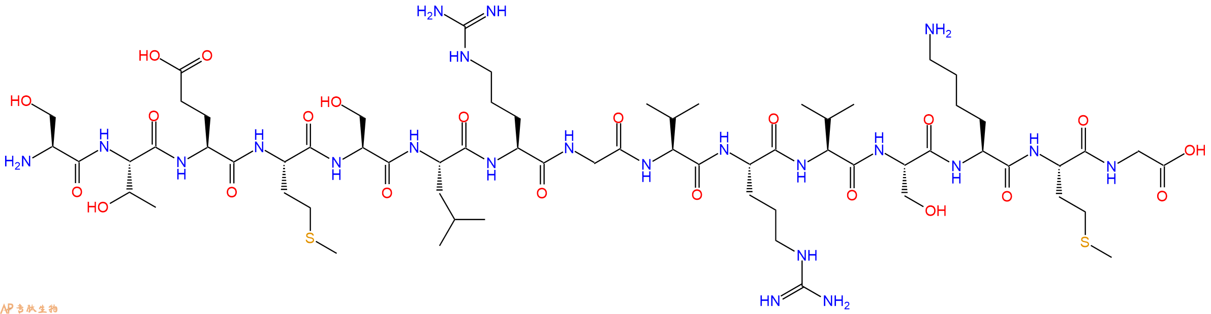 专肽生物产品H2N-Ser-Thr-Glu-Met-Ser-Leu-Arg-Gly-Val-Arg-Val-Ser-Lys-Met-Gly-OH