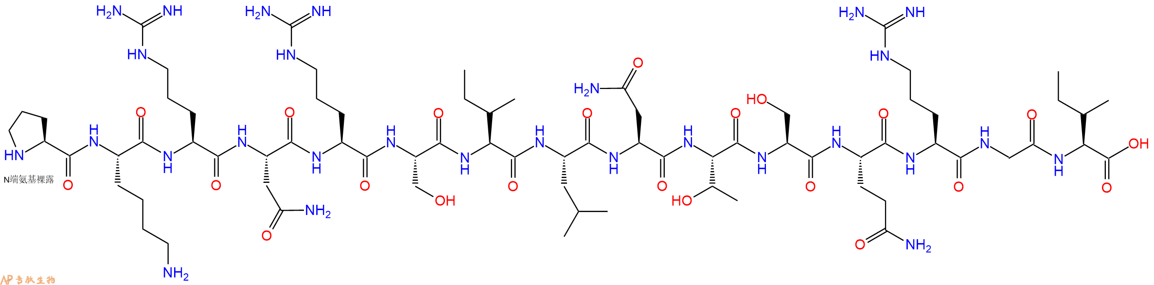 专肽生物产品H2N-Pro-Lys-Arg-Asn-Arg-Ser-Ile-Leu-Asn-Thr-Ser-Gln-Arg-Gly-Ile-OH