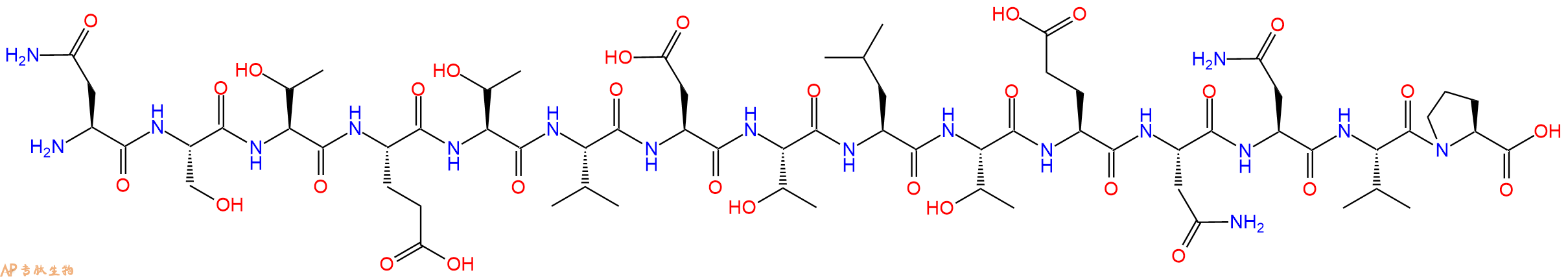 专肽生物产品H2N-Asn-Ser-Thr-Glu-Thr-Val-Asp-Thr-Leu-Thr-Glu-Asn-Asn-Val-Pro-OH