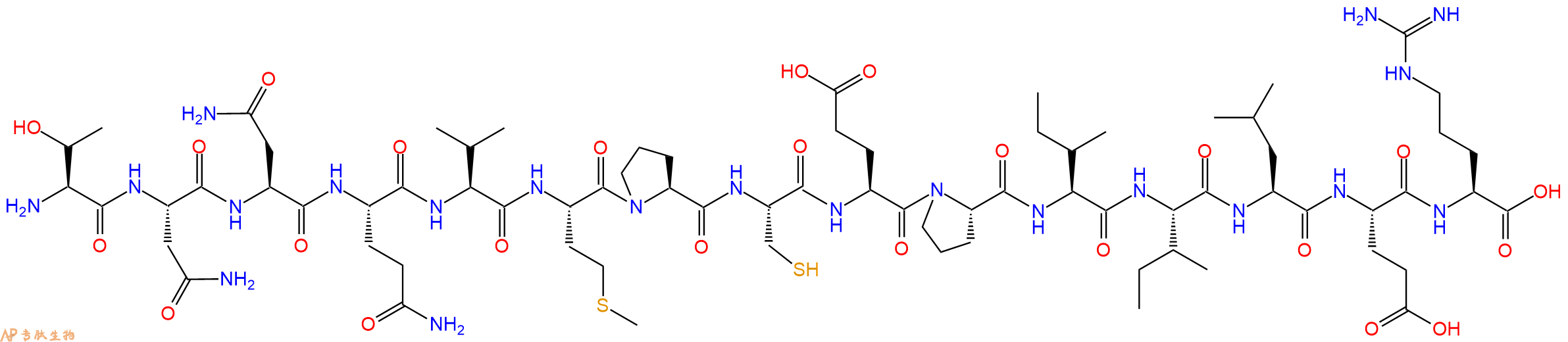 专肽生物产品H2N-Thr-Asn-Asn-Gln-Val-Met-Pro-Cys-Glu-Pro-Ile-Ile-Leu-Glu-Arg-OH