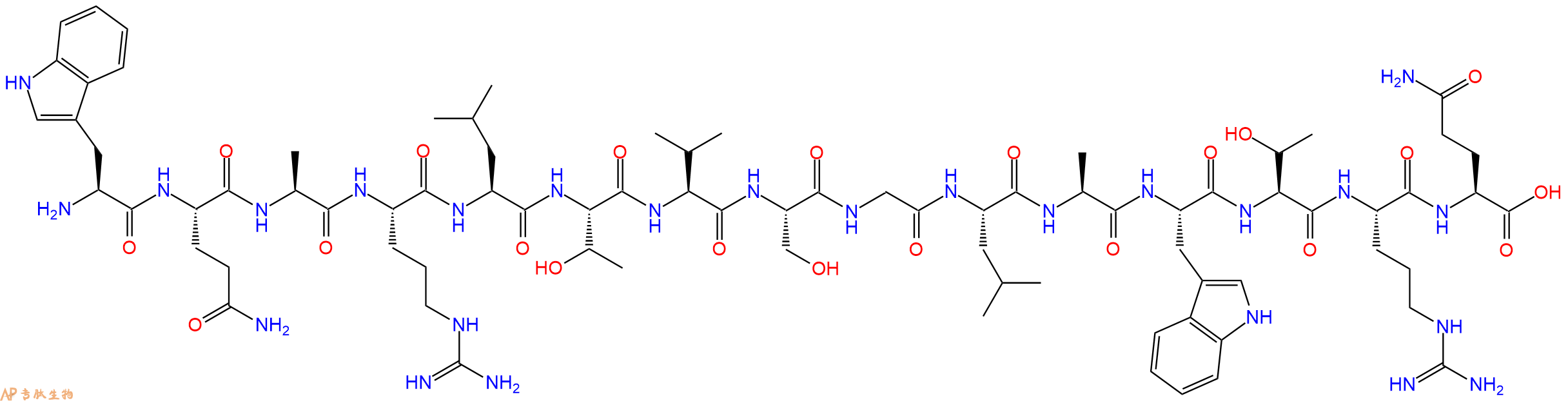 专肽生物产品H2N-Trp-Gln-Ala-Arg-Leu-Thr-Val-Ser-Gly-Leu-Ala-Trp-Thr-Arg-Gln-OH
