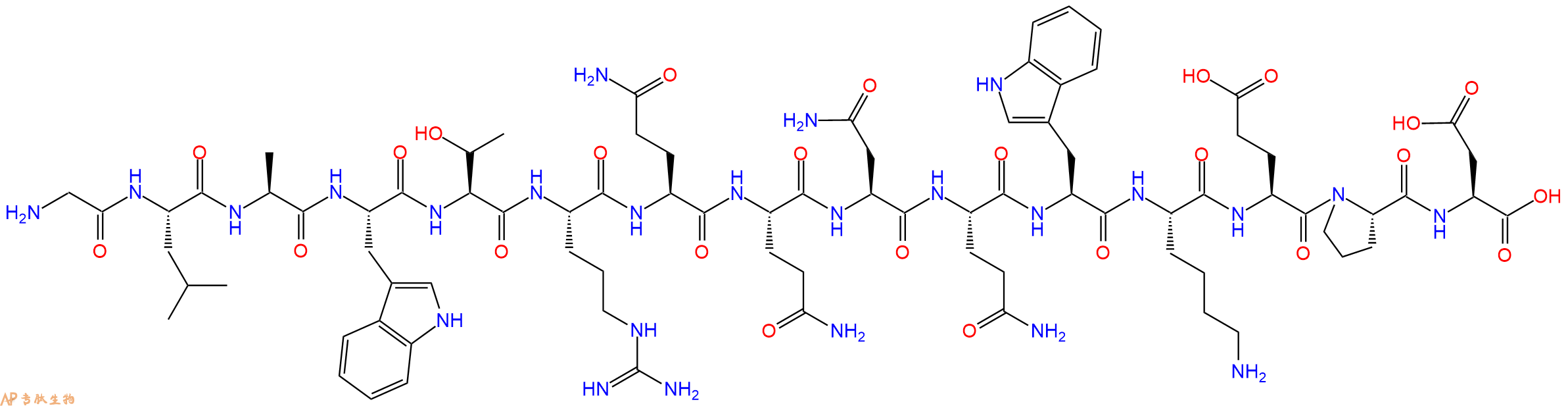 专肽生物产品H2N-Gly-Leu-Ala-Trp-Thr-Arg-Gln-Gln-Asn-Gln-Trp-Lys-Glu-Pro-Asp-OH