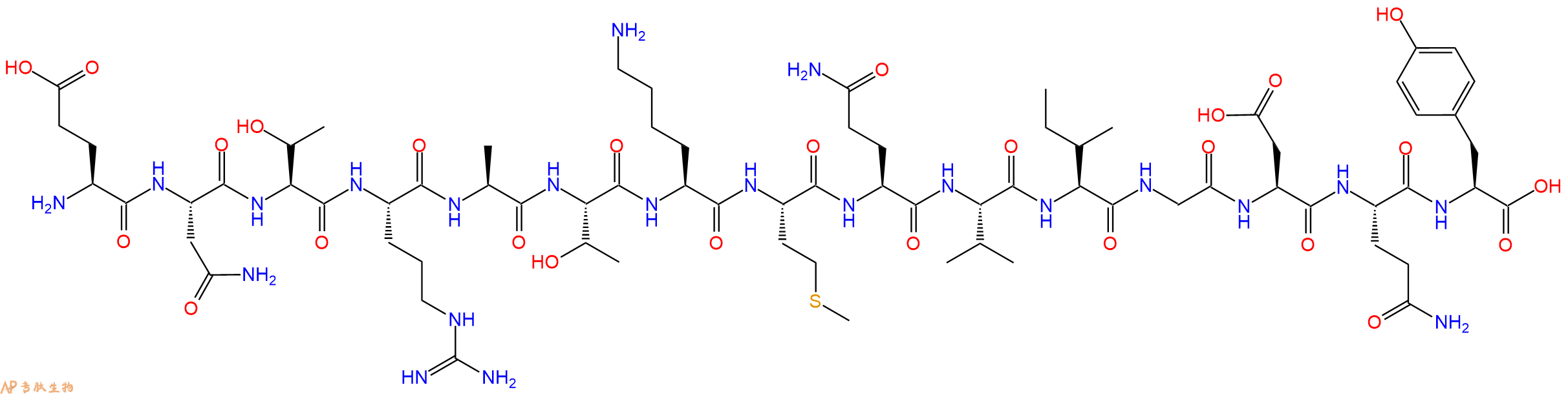 专肽生物产品H2N-Glu-Asn-Thr-Arg-Ala-Thr-Lys-Met-Gln-Val-Ile-Gly-Asp-Gln-Tyr-OH