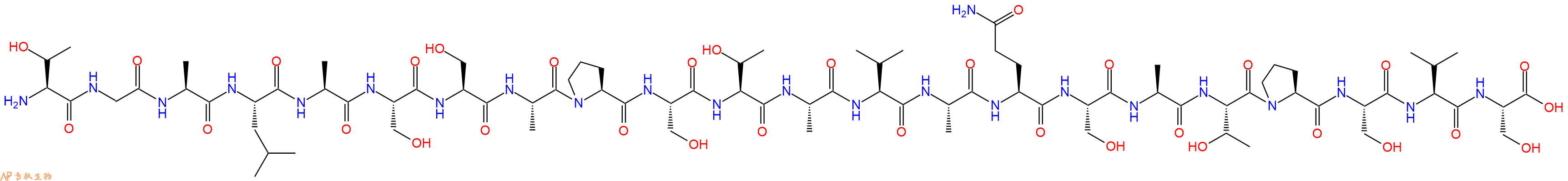 专肽生物产品H2N-Thr-Gly-Ala-Leu-Ala-Ser-Ser-Ala-Pro-Ser-Thr-Ala-Val-Ala-Gln-Ser-Ala-Thr-Pro-Ser-Val-Ser-OH