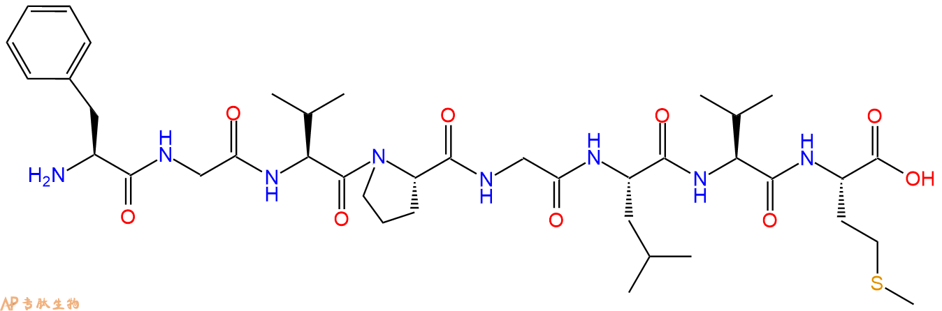 专肽生物产品H2N-Phe-Gly-Val-Pro-Gly-Leu-Val-Met-OH