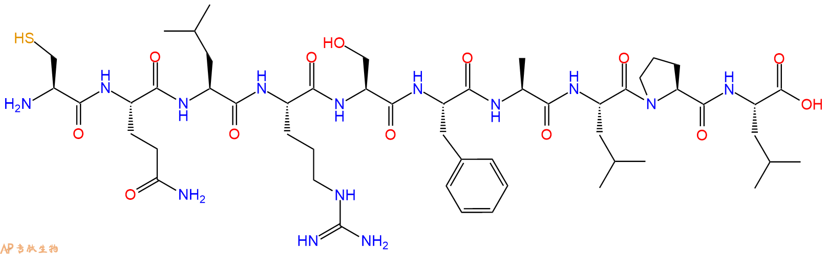 专肽生物产品H2N-Cys-Gln-Leu-Arg-Ser-Phe-Ala-Leu-Pro-Leu-OH
