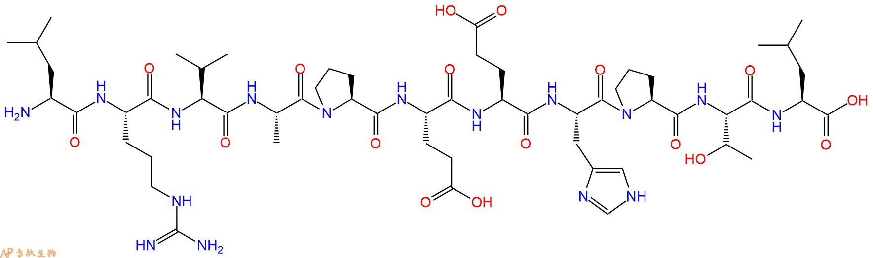 专肽生物产品H2N-Leu-Arg-Val-Ala-Pro-Glu-Glu-His-Pro-Thr-Leu-OH