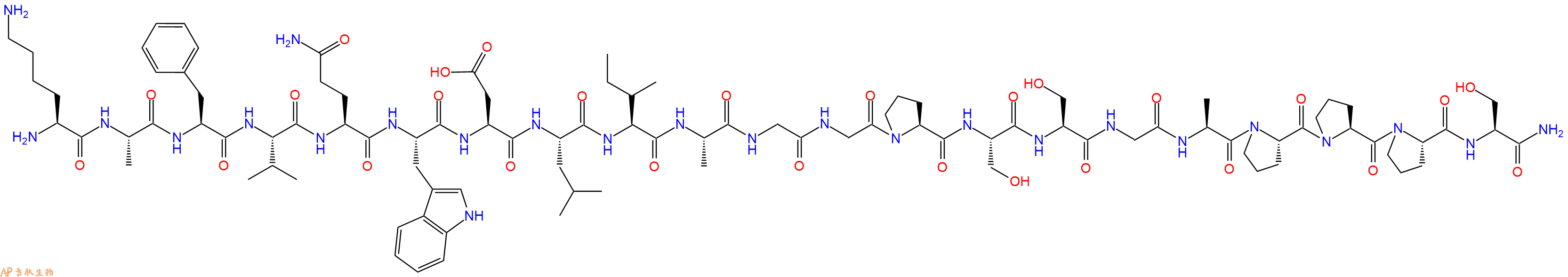 专肽生物产品H2N-Lys-Ala-Phe-Val-Gln-Trp-Asp-Leu-Ile-Ala-Gly-Gly-Pro-Ser-Ser-Gly-Ala-Pro-Pro-Pro-Ser-CONH2