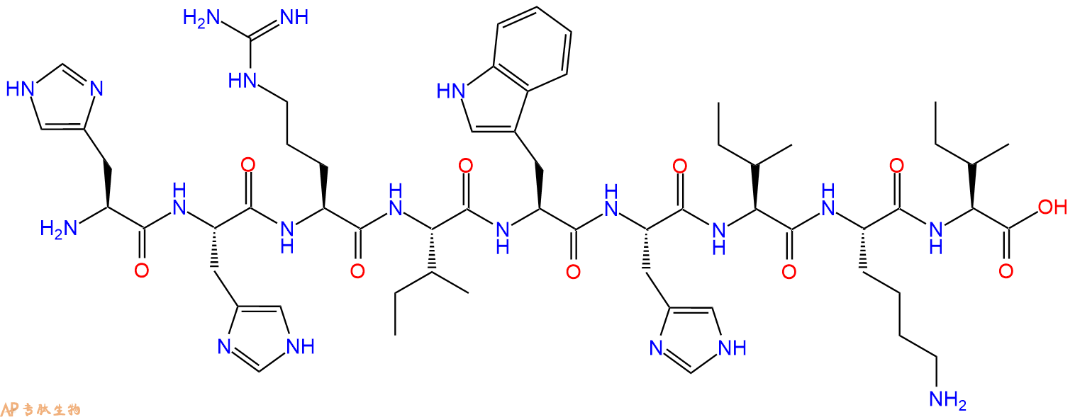 专肽生物产品H2N-His-His-Arg-Ile-Trp-His-Ile-Lys-Ile-OH
