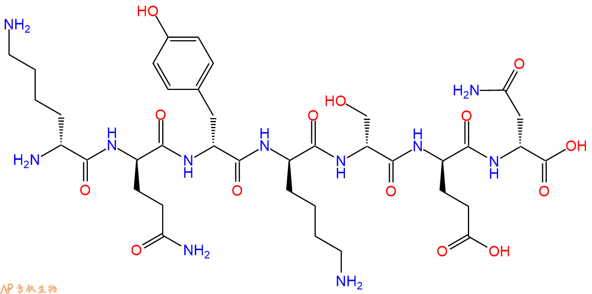专肽生物产品H2N-DLys-DGln-DTyr-DLys-DSer-DGlu-DAsn-OH