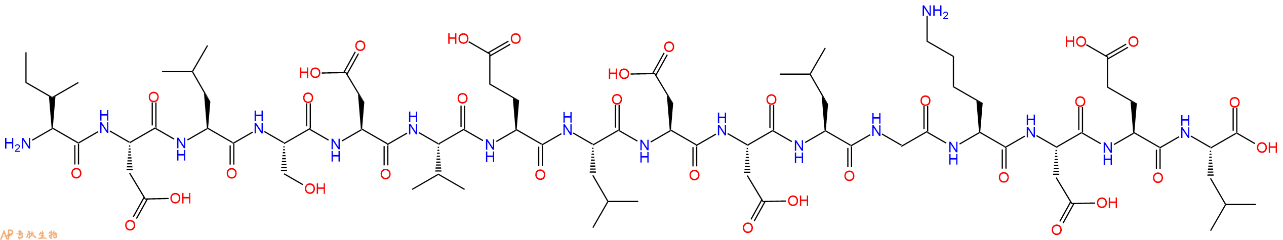 专肽生物产品H2N-Ile-Asp-Leu-Ser-Asp-Val-Glu-Leu-Asp-Asp-Leu-Gly-Lys-Asp-Glu-Leu-OH