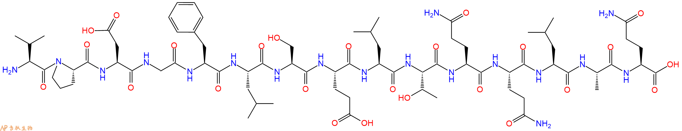 专肽生物产品H2N-Val-Pro-Asp-Gly-Phe-Leu-Ser-Glu-Leu-Thr-Gln-Gln-Leu-Ala-Gln-OH
