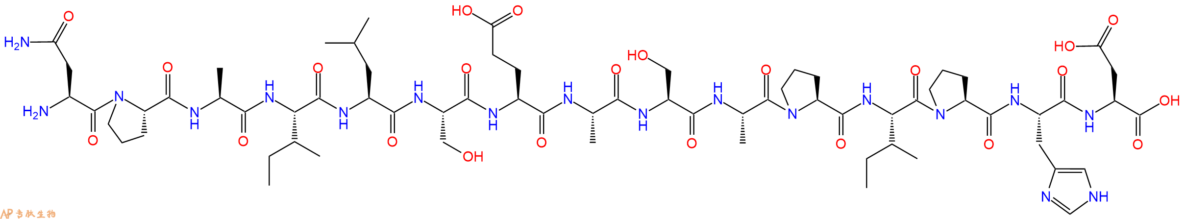 专肽生物产品H2N-Asn-Pro-Ala-Ile-Leu-Ser-Glu-Ala-Ser-Ala-Pro-Ile-Pro-His-Asp-OH