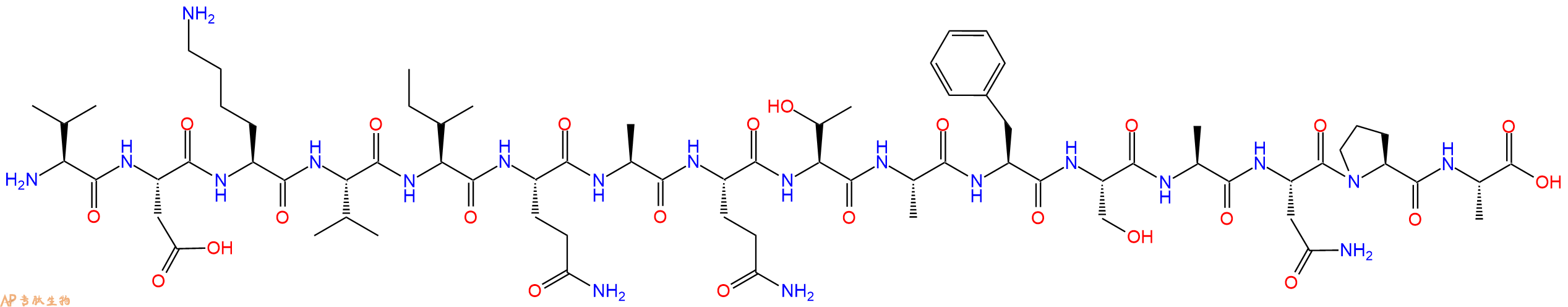 专肽生物产品H2N-Val-Asp-Lys-Val-Ile-Gln-Ala-Gln-Thr-Ala-Phe-Ser-Ala-Asn-Pro-Ala-OH
