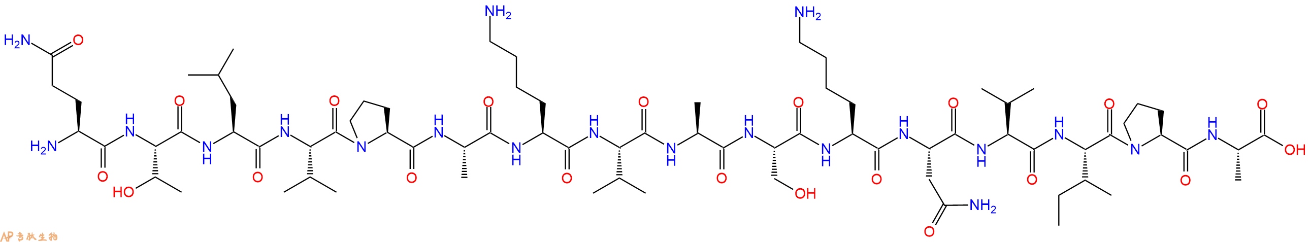 专肽生物产品H2N-Gln-Thr-Leu-Val-Pro-Ala-Lys-Val-Ala-Ser-Lys-Asn-Val-Ile-Pro-Ala-OH