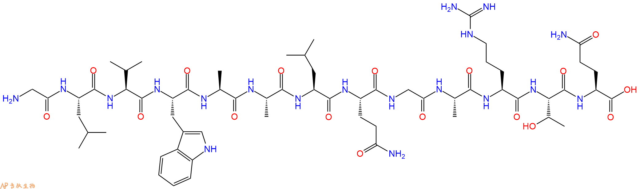 专肽生物产品H2N-Gly-Leu-Val-Trp-Ala-Ala-Leu-Gln-Gly-Ala-Arg-Thr-Gln-OH