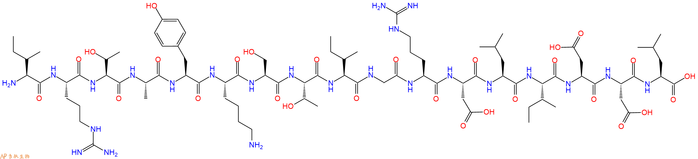 专肽生物产品H2N-Ile-Arg-Thr-Ala-Tyr-Lys-Ser-Thr-Ile-Gly-Arg-Asp-Leu-Ile-Asp-Asp-Leu-OH