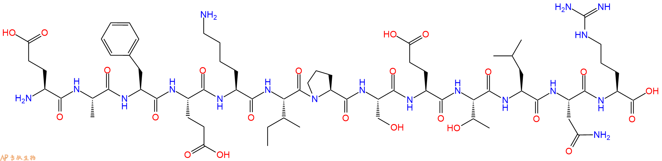 专肽生物产品H2N-Glu-Ala-Phe-Glu-Lys-Ile-Pro-Ser-Glu-Thr-Leu-Asn-Arg-OH