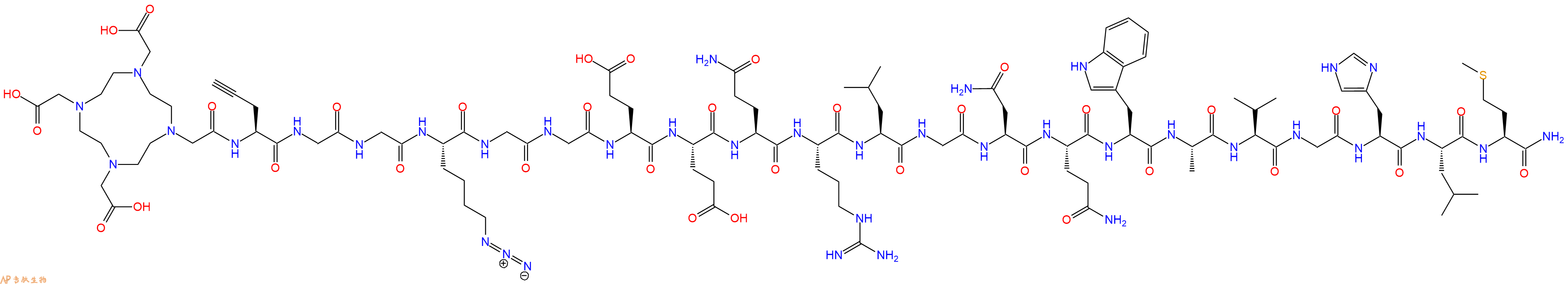 专肽生物产品DOTA-Pra-Gly-Gly-Lys(N3)-Gly-Gly-Glu-Glu-Gln-Arg-Leu-Gly-Asn-Gln-Trp-Ala-Val-Gly-His-Leu-Met-CONH2
