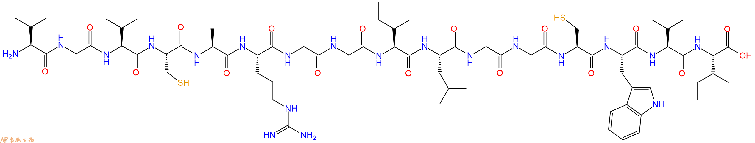 专肽生物产品H2N-Val-Gly-Val-Cys-Ala-Arg-Gly-Gly-Ile-Leu-Gly-Gly-Cys-Trp-Val-Ile-OH