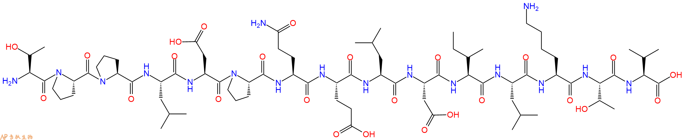 专肽生物产品H2N-Thr-Pro-Pro-Leu-Asp-Pro-Gln-Glu-Leu-Asp-Ile-Leu-Lys-Thr-Val-OH