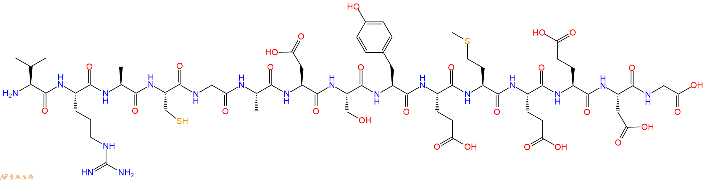 专肽生物产品H2N-Val-Arg-Ala-Cys-Gly-Ala-Asp-Ser-Tyr-Glu-Met-Glu-Glu-Asp-Gly-OH