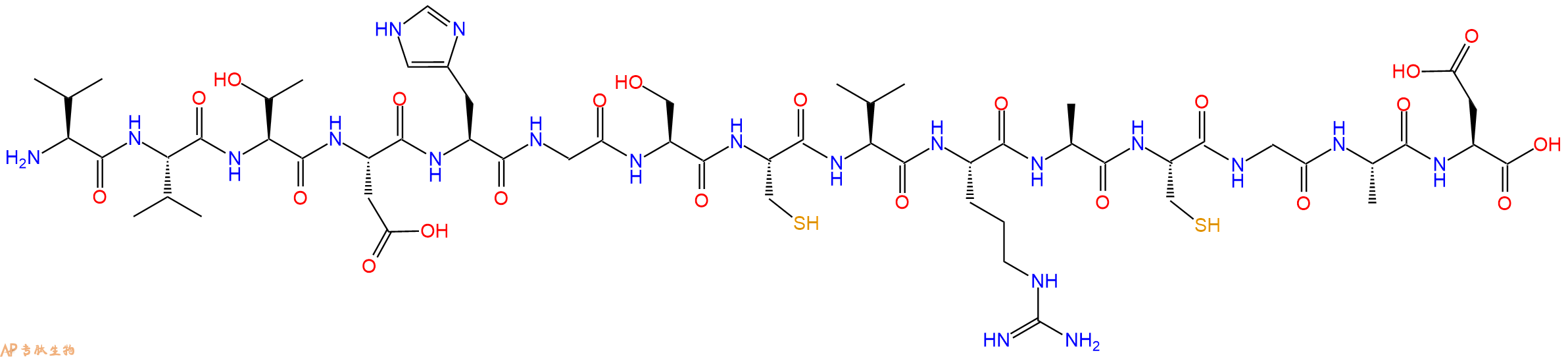 专肽生物产品H2N-Val-Val-Thr-Asp-His-Gly-Ser-Cys-Val-Arg-Ala-Cys-Gly-Ala-Asp-OH