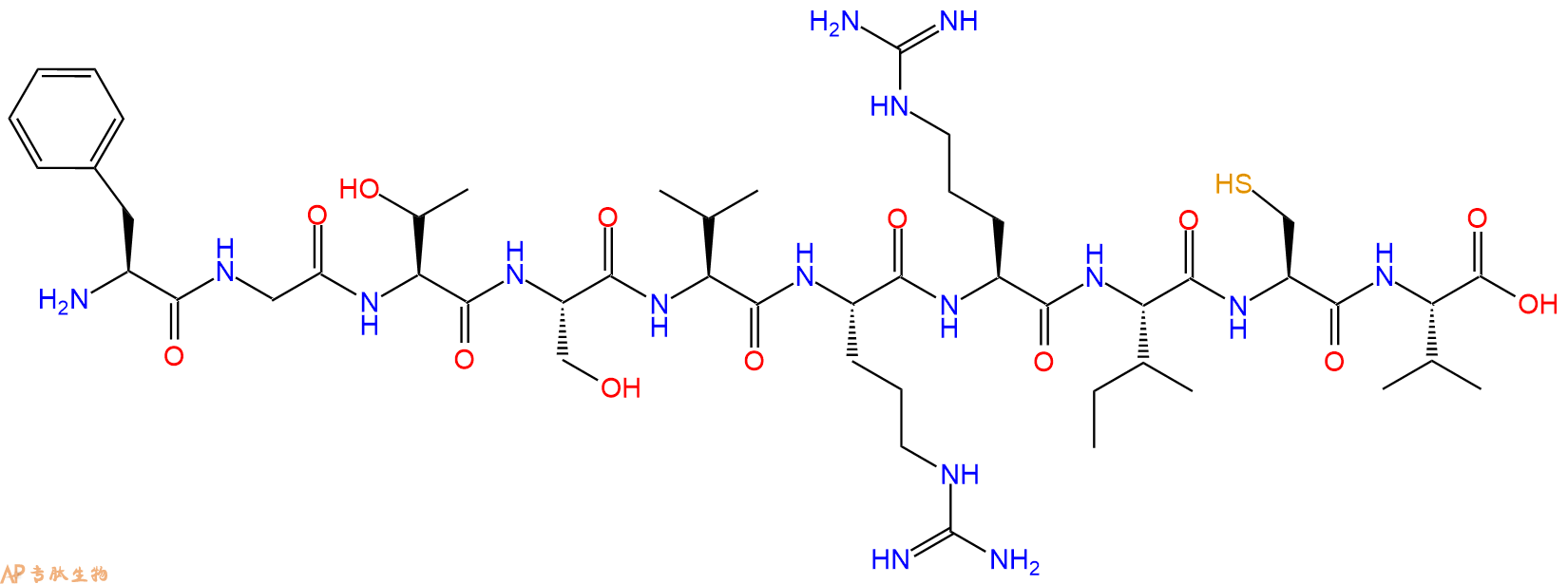 专肽生物产品H2N-Phe-Gly-Thr-Ser-Val-Arg-Arg-Ile-Cys-Val-OH
