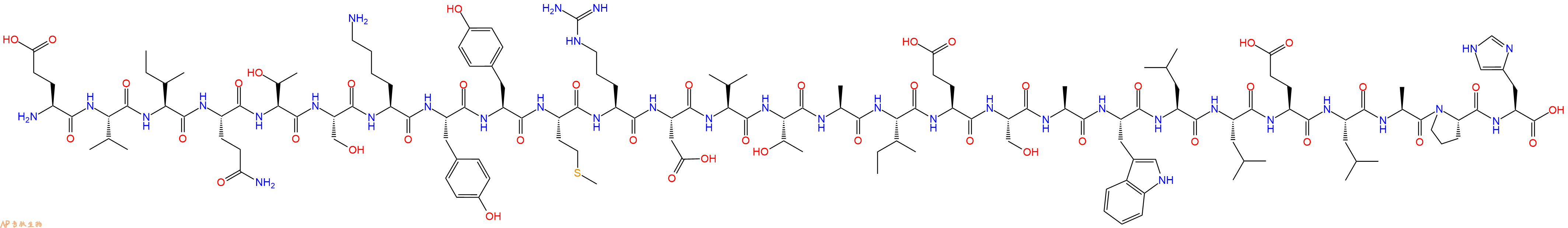 专肽生物产品H2N-Glu-Val-Ile-Gln-Thr-Ser-Lys-Tyr-Tyr-Met-Arg-Asp-Val-Thr-Ala-Ile-Glu-Ser-Ala-Trp-Leu-Leu-Glu-Leu-Ala-Pro-His-OH
