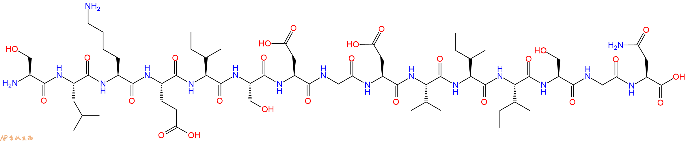 专肽生物产品H2N-Ser-Leu-Lys-Glu-Ile-Ser-Asp-Gly-Asp-Val-Ile-Ile-Ser-Gly-Asn-OH