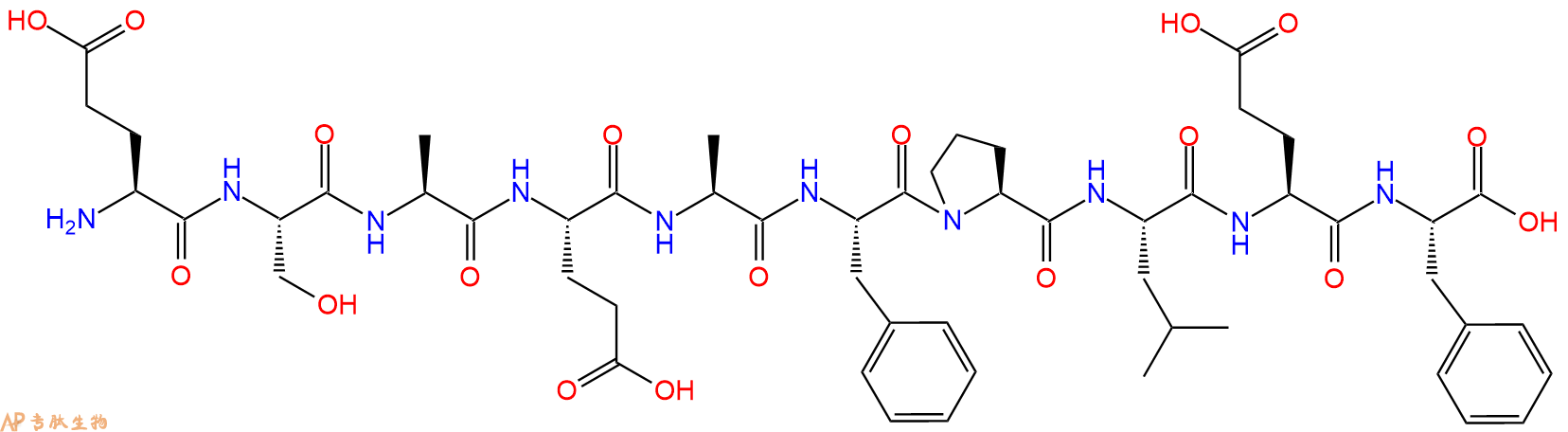 专肽生物产品H2N-Glu-Ser-Ala-Glu-Ala-Phe-Pro-Leu-Glu-Phe-OH