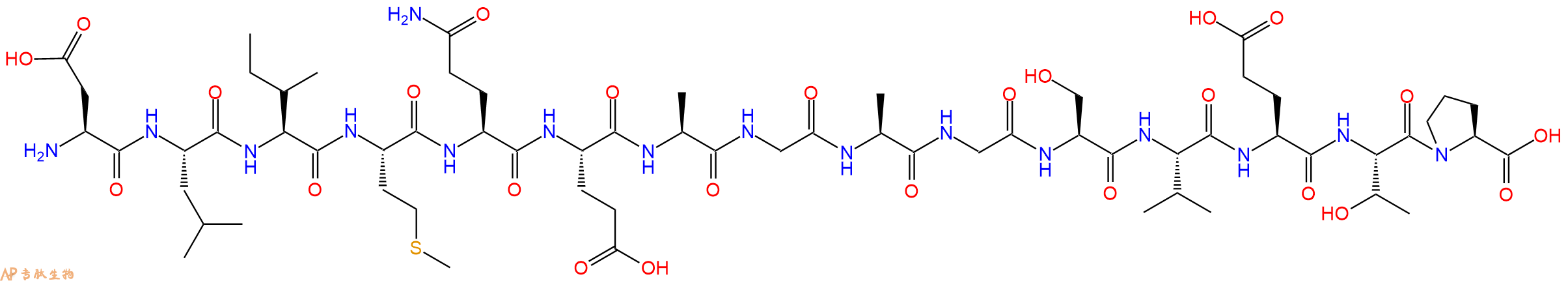 专肽生物产品H2N-Asp-Leu-Ile-Met-Gln-Glu-Ala-Gly-Ala-Gly-Ser-Val-Glu-Thr-Pro-OH