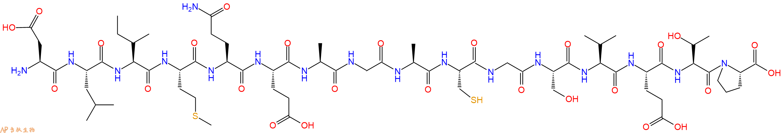 专肽生物产品H2N-Asp-Leu-Ile-Met-Gln-Glu-Ala-Gly-Ala-Cys-Gly-Ser-Val-Glu-Thr-Pro-OH