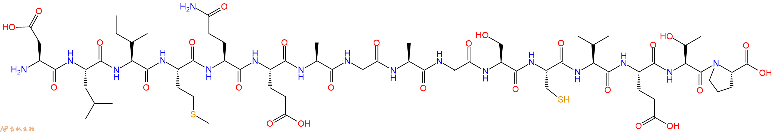 专肽生物产品H2N-Asp-Leu-Ile-Met-Gln-Glu-Ala-Gly-Ala-Gly-Ser-Cys-Val-Glu-Thr-Pro-OH