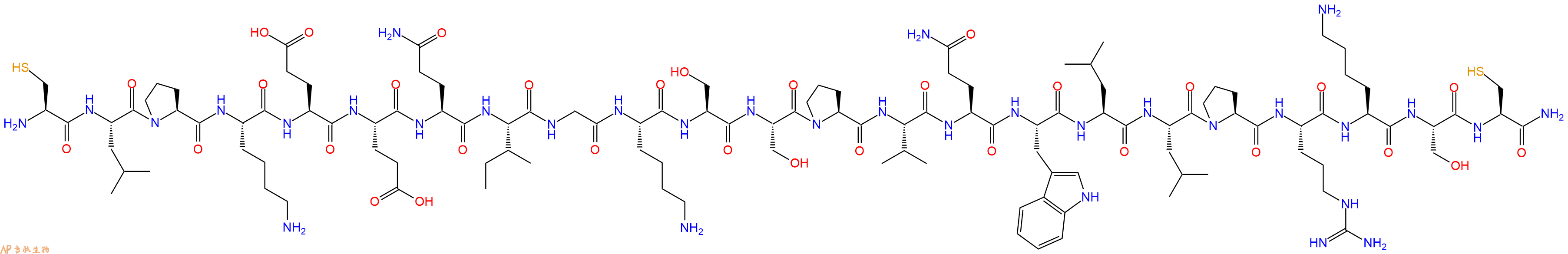 专肽生物产品H2N-Cys-Leu-Pro-Lys-Glu-Glu-Gln-Ile-Gly-Lys-Ser-Ser-Pro-Val-Gln-Trp-Leu-Leu-Pro-Arg-Lys-Ser-Cys-CONH2