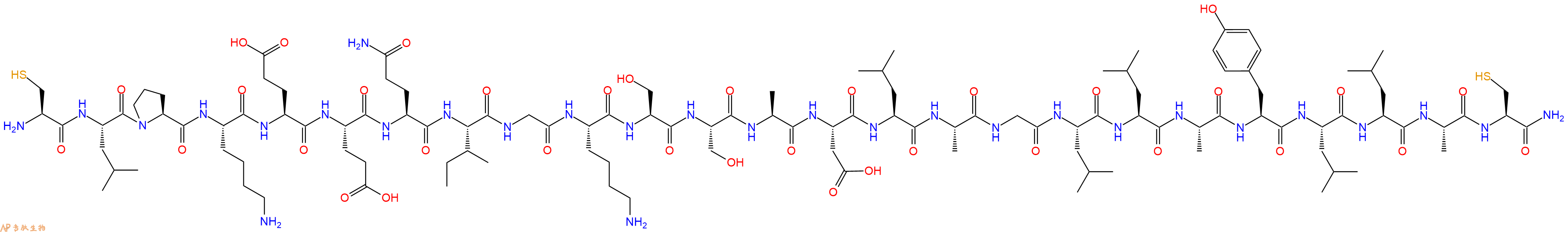 专肽生物产品H2N-Cys-Leu-Pro-Lys-Glu-Glu-Gln-Ile-Gly-Lys-Ser-Ser-Ala-Asp-Leu-Ala-Gly-Leu-Leu-Ala-Tyr-Leu-Leu-Ala-Cys-CONH2