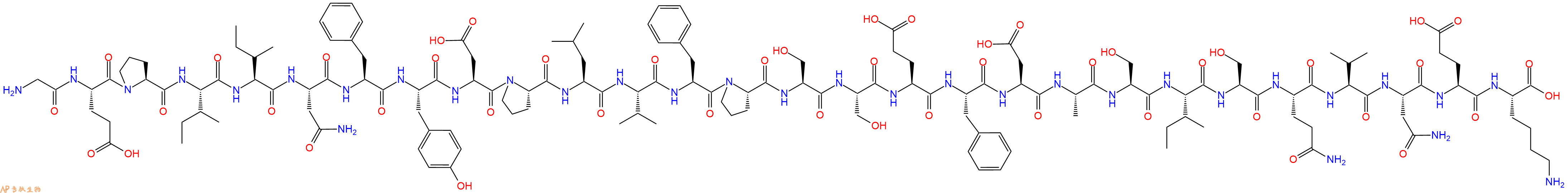专肽生物产品H2N-Gly-Glu-Pro-Ile-Ile-Asn-Phe-Tyr-Asp-Pro-Leu-Val-Phe-Pro-Ser-Ser-Glu-Phe-Asp-Ala-Ser-Ile-Ser-Gln-Val-Asn-Glu-Lys-OH