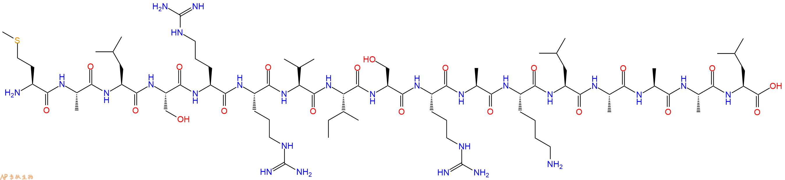 专肽生物产品H2N-Met-Ala-Leu-Ser-Arg-Arg-Val-Ile-Ser-Arg-Ala-Lys-Leu-Ala-Ala-Ala-Leu-OH
