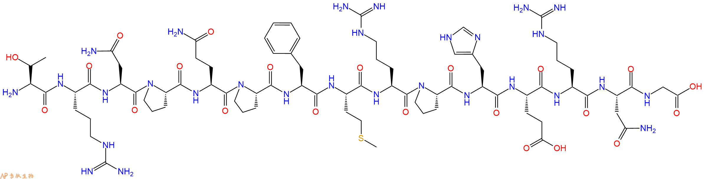 专肽生物产品H2N-Thr-Arg-Asn-Pro-Gln-Pro-Phe-Met-Arg-Pro-His-Glu-Arg-Asn-Gly-OH