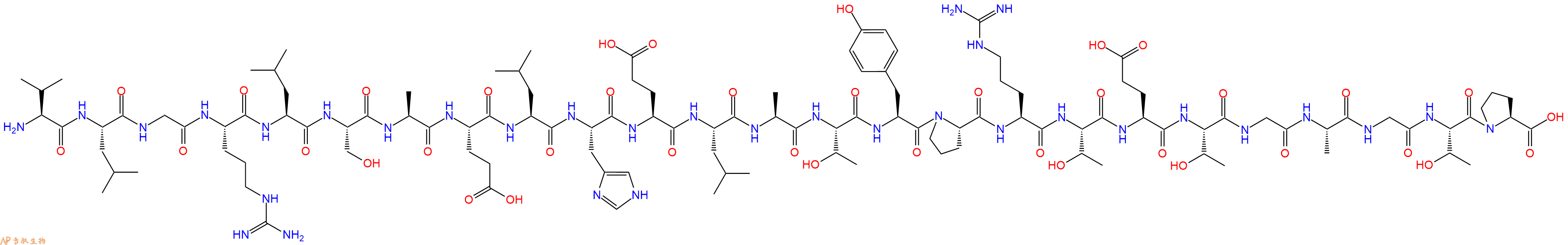 专肽生物产品H2N-Val-Leu-Gly-Arg-Leu-Ser-Ala-Glu-Leu-His-Glu-Leu-Ala-Thr-Tyr-Pro-Arg-Thr-Glu-Thr-Gly-Ala-Gly-Thr-Pro-OH