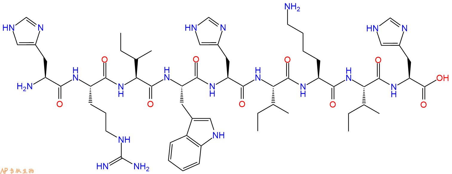 专肽生物产品H2N-His-Arg-Ile-Trp-His-Ile-Lys-Ile-His-OH
