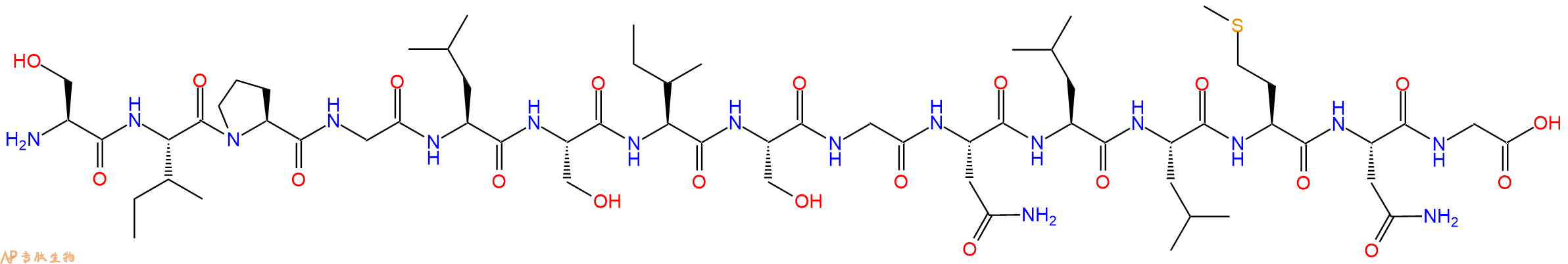 专肽生物产品H2N-Ser-Ile-Pro-Gly-Leu-Ser-Ile-Ser-Gly-Asn-Leu-Leu-Met-Asn-Gly-OH