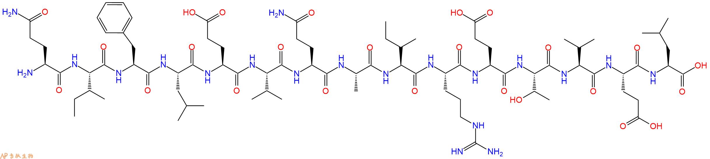 专肽生物产品H2N-Gln-Ile-Phe-Leu-Glu-Val-Gln-Ala-Ile-Arg-Glu-Thr-Val-Glu-Leu-OH