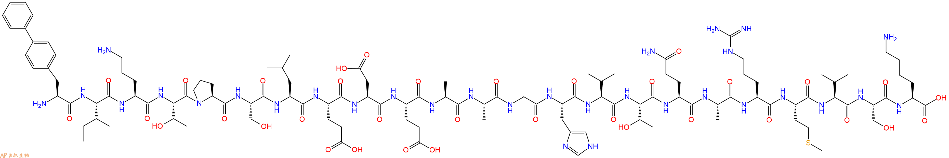 专肽生物产品H2N-Bip-Ile-Orn-Thr-Pro-Ser-Leu-Glu-Asp-Glu-Ala-Ala-Gly-His-Val-Thr-Gln-Ala-Arg-Met-Val-Ser-Lys-OH