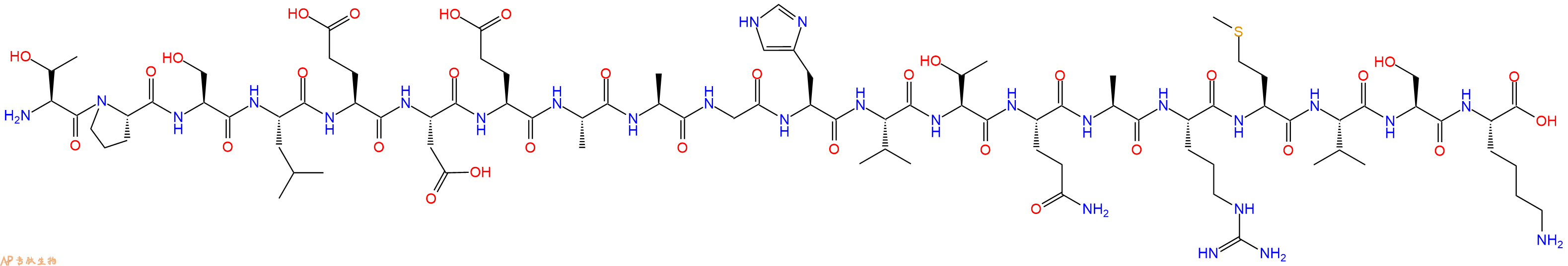 专肽生物产品H2N-Thr-Pro-Ser-Leu-Glu-Asp-Glu-Ala-Ala-Gly-His-Val-Thr-Gln-Ala-Arg-Met-Val-Ser-Lys-OH