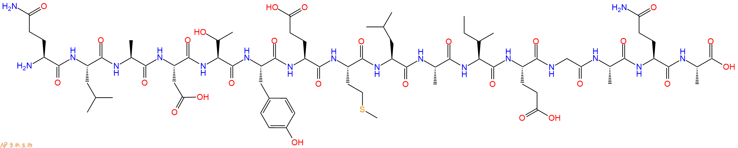 专肽生物产品H2N-Gln-Leu-Ala-Asp-Thr-Tyr-Glu-Met-Leu-Ala-Ile-Glu-Gly-Ala-Gln-Ala-OH